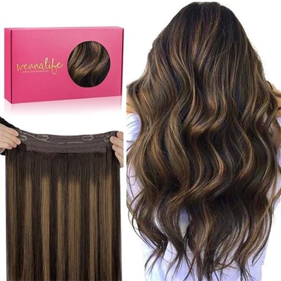 Wire Hair Extensions (Increase 50% Lifespan) Real Human Hair 12 inch main image 7